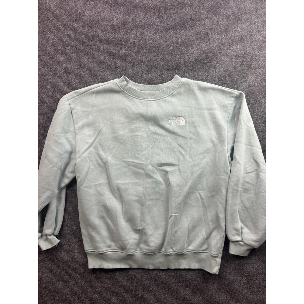 The North Face Sweatshirt Womens Medium Blue Circular Design Crewneck Logo